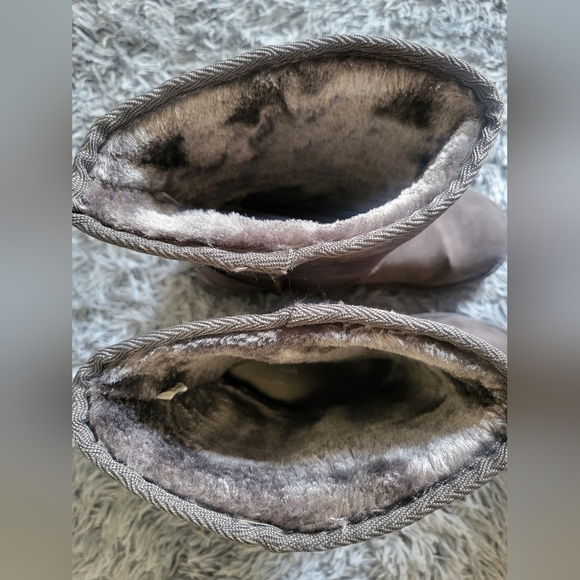 Arizona Womens Slate Gray Suede Boots With Fur Trim Size 10 - Picture 4 of 5